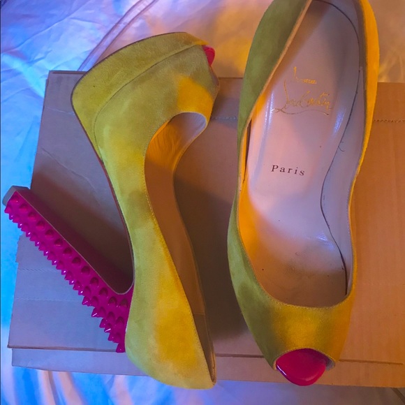 Christian Louboutin Shoes - Authentic Christian Louboutin Spike Open Toe Heels